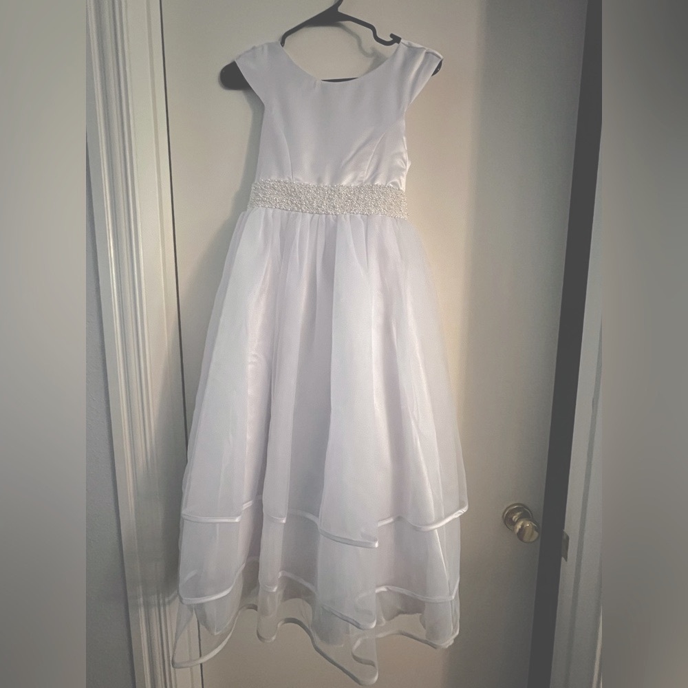 White Formal Kids Dress